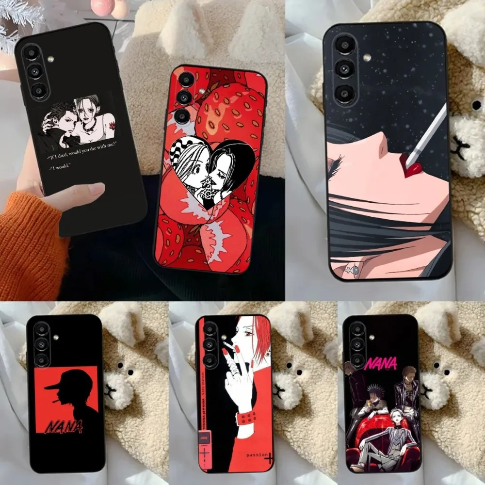 

N-Nana Osaki Anime Phone Case For Samsung S24,23,22,30,21,10,9,Ultra,Plus,Lite,FE,5G Black Soft Case