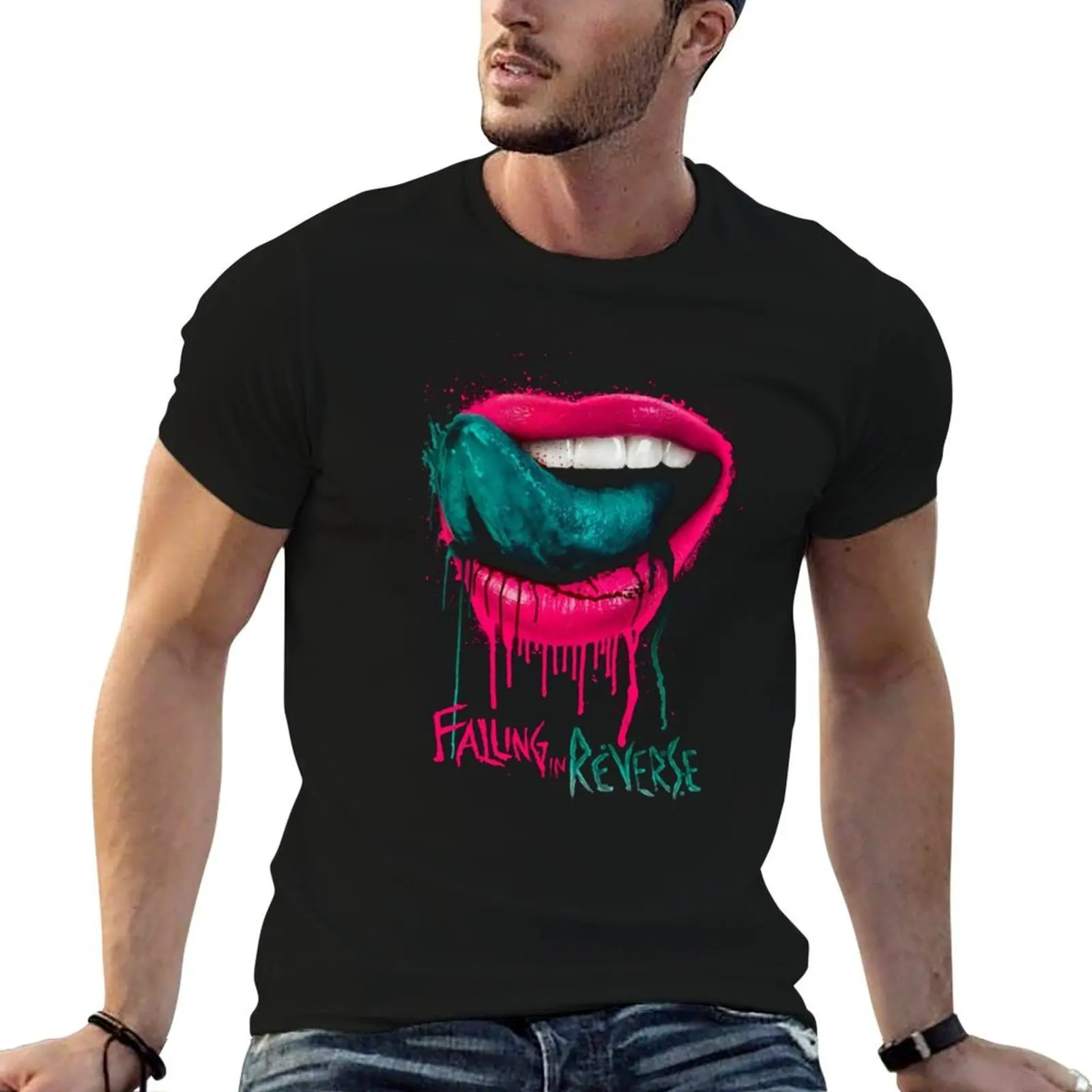 

pink lipstick falling in reverse the rest gift for fans and lovers - Falling In Reverse T-Shirt t shirts for man cotton T-Shirt