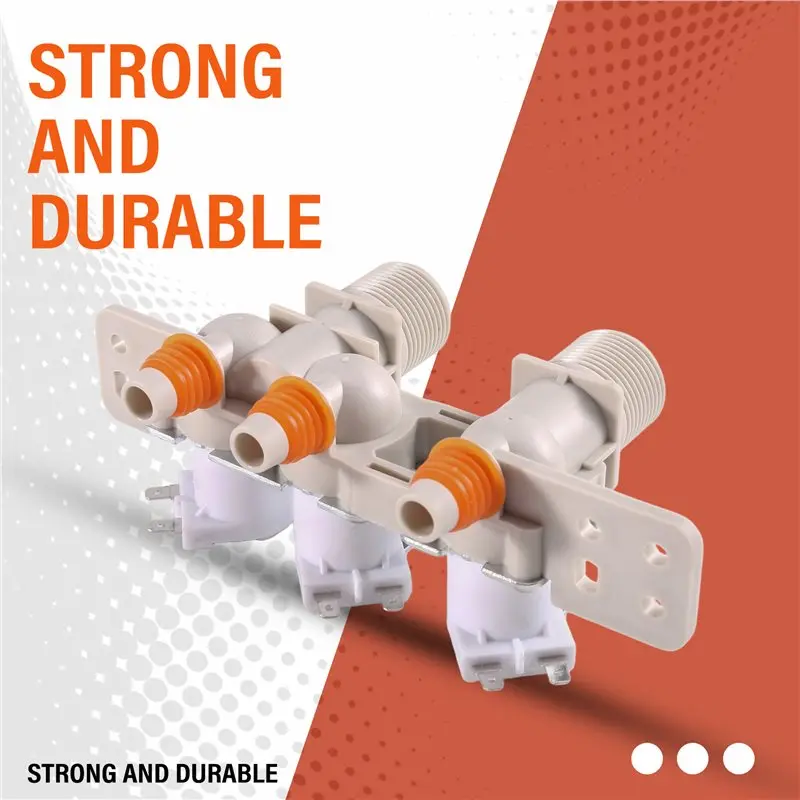 Factory NEW Washer Inlet Valve Double Water Inlet Three-Way Water Inlet Valve 334903220309 For AJU72912230 Washing Machine