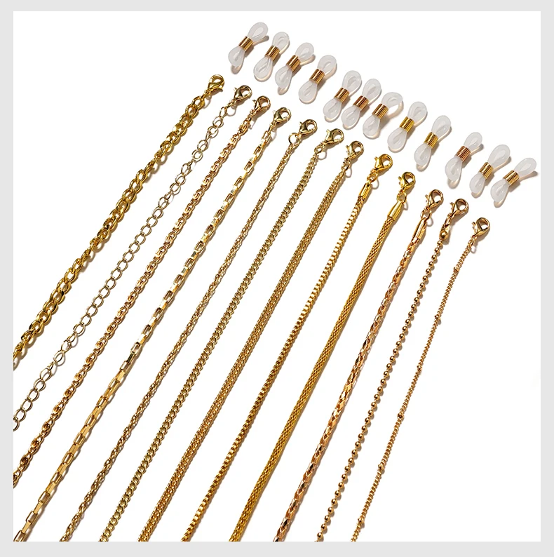 Frauen Mode Perlen Sonnenbrille Ketten Gold Brillen Ketten Sonnenbrille Halter Halskette Brillen Retainer Zubehör – Detail 3