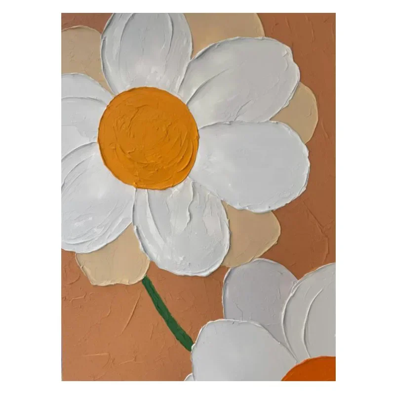 Pure hand-painted oil flower living room dining room decorative painting quartz sand three-dimensional texture painting