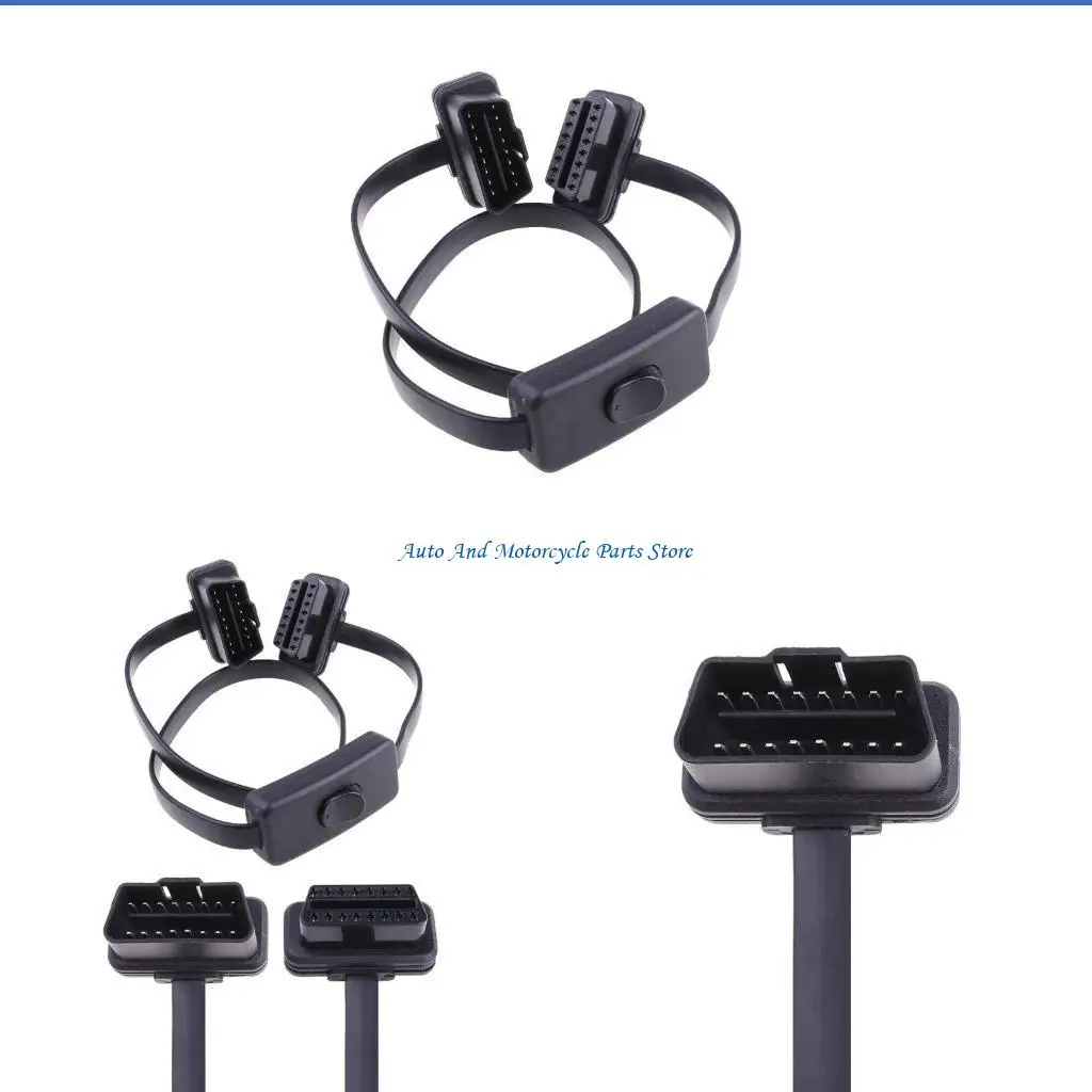 P9FD Connection OBD OBD2 16 Pin Car Diagnostic Tool Extension Cable Adaptor Detection