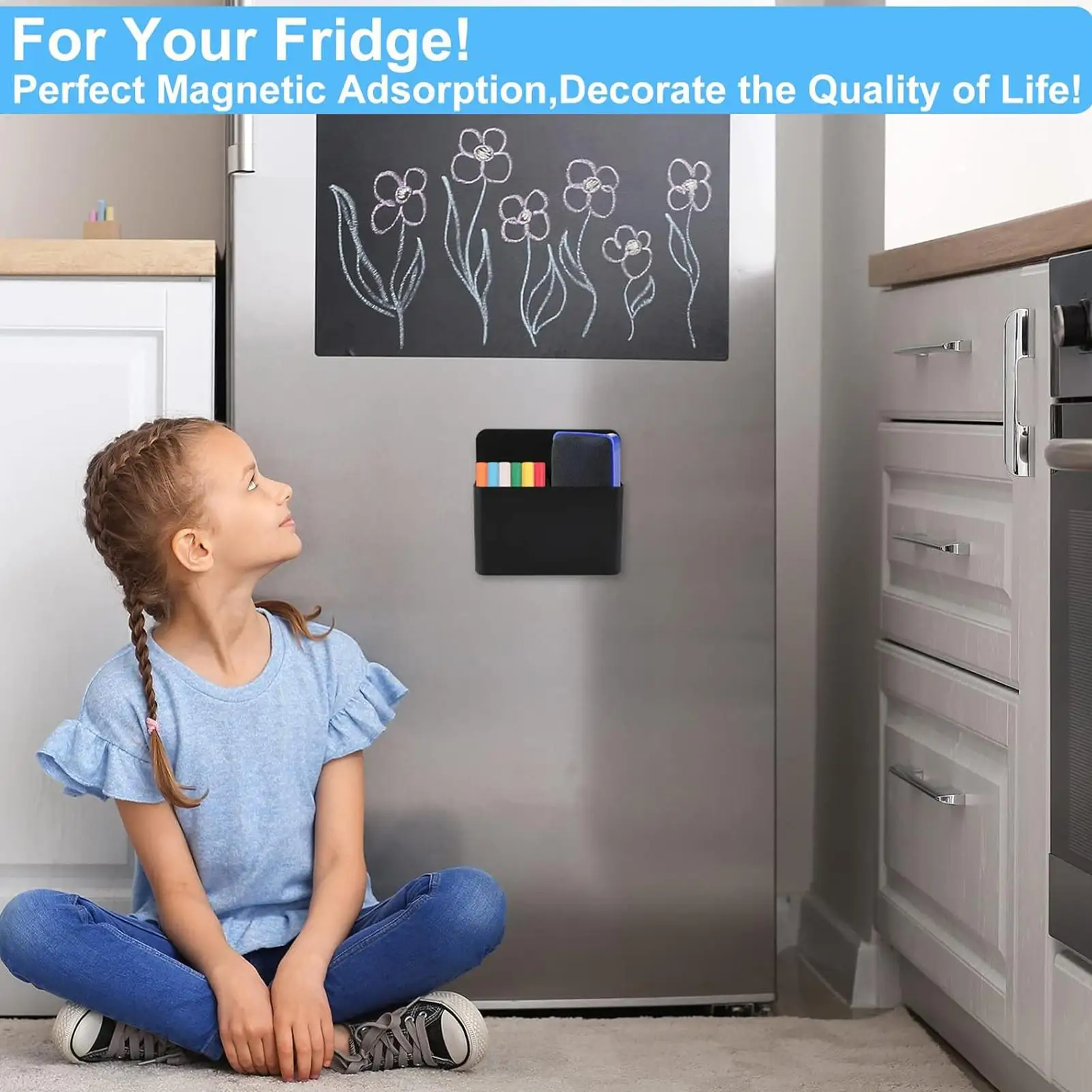 Magnetic Pen Holder Magnetic Cup Locker Organizer Fridge Pen Holder Strong Magnets Upgraded Version Dry Erase lightweight Holder