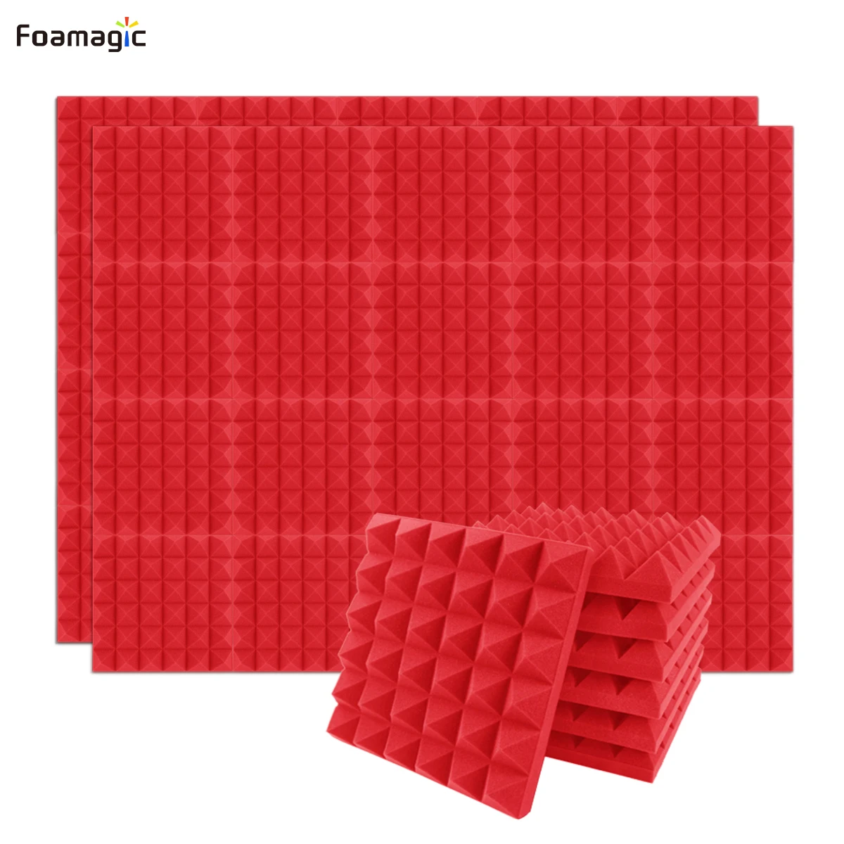 

Recording Studio Acoustical Treatments Foam Panels,Acoustic Foam Panels–2 Inch Thick 12x12 (12 Pack)