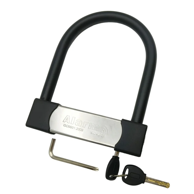 Falante 304 Stainless Steel U-Shaped Lock for Motorcycle And Bicycle 110db Alarm Anti-Theft Safety Riding Equipment view 4