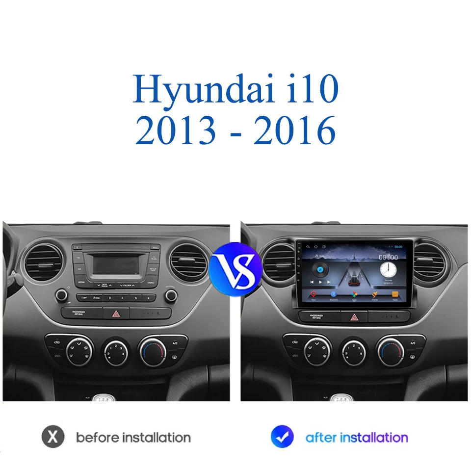 8G + 128G Android 14 para Hyundai I10 2013 2014 2015 2016 GPS para coche Navi Monitor Radio Audio estéreo DVD grabadora de cinta Carplay RDS DSP