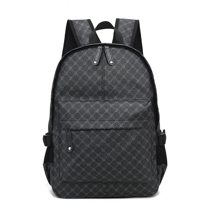

Leather grain pattern backpack large capacity men's casual backpack bark pattern student schoolbag commuting backpack