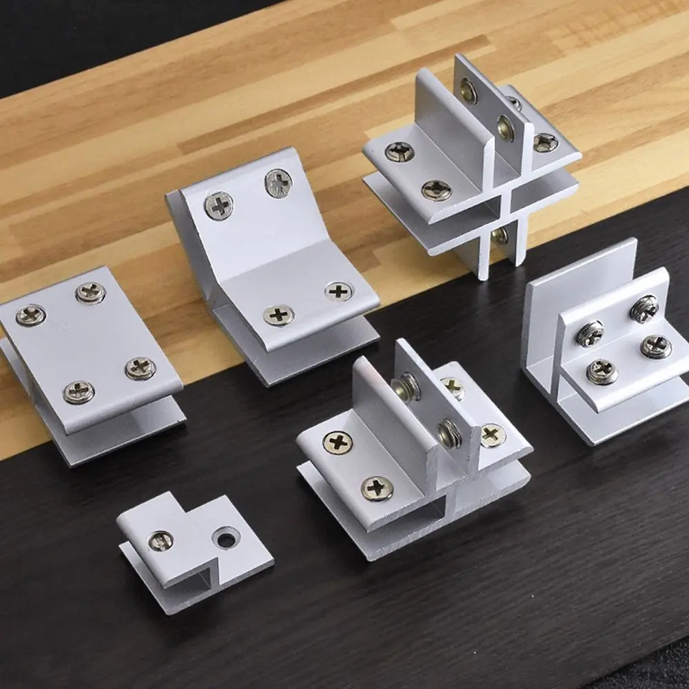For 6-12mm Furniture Hardware Glass Clamp Glass Plated Brackets Zinc Alloy Chrome Finish Shelf Holder Support Brackets Clips