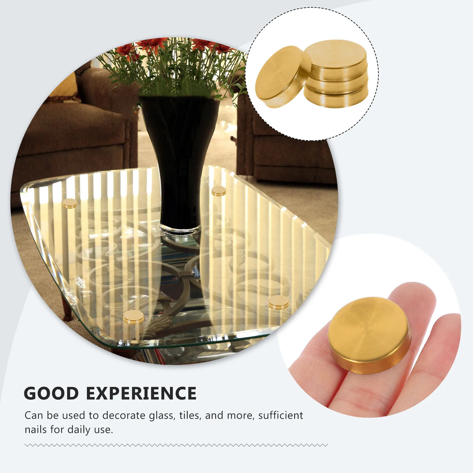 

20Pcs Mirror Fasteners Decorative Screw Covers High Strength Materials Long Term Use Glass Tiles Decorative Screw Caps