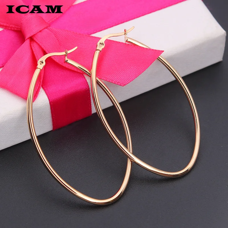 ICAM Jewelry  Hoop Earring For Women Brincos Gold Color Geometric Earrings Steampunk Style Statement Party Jewelry