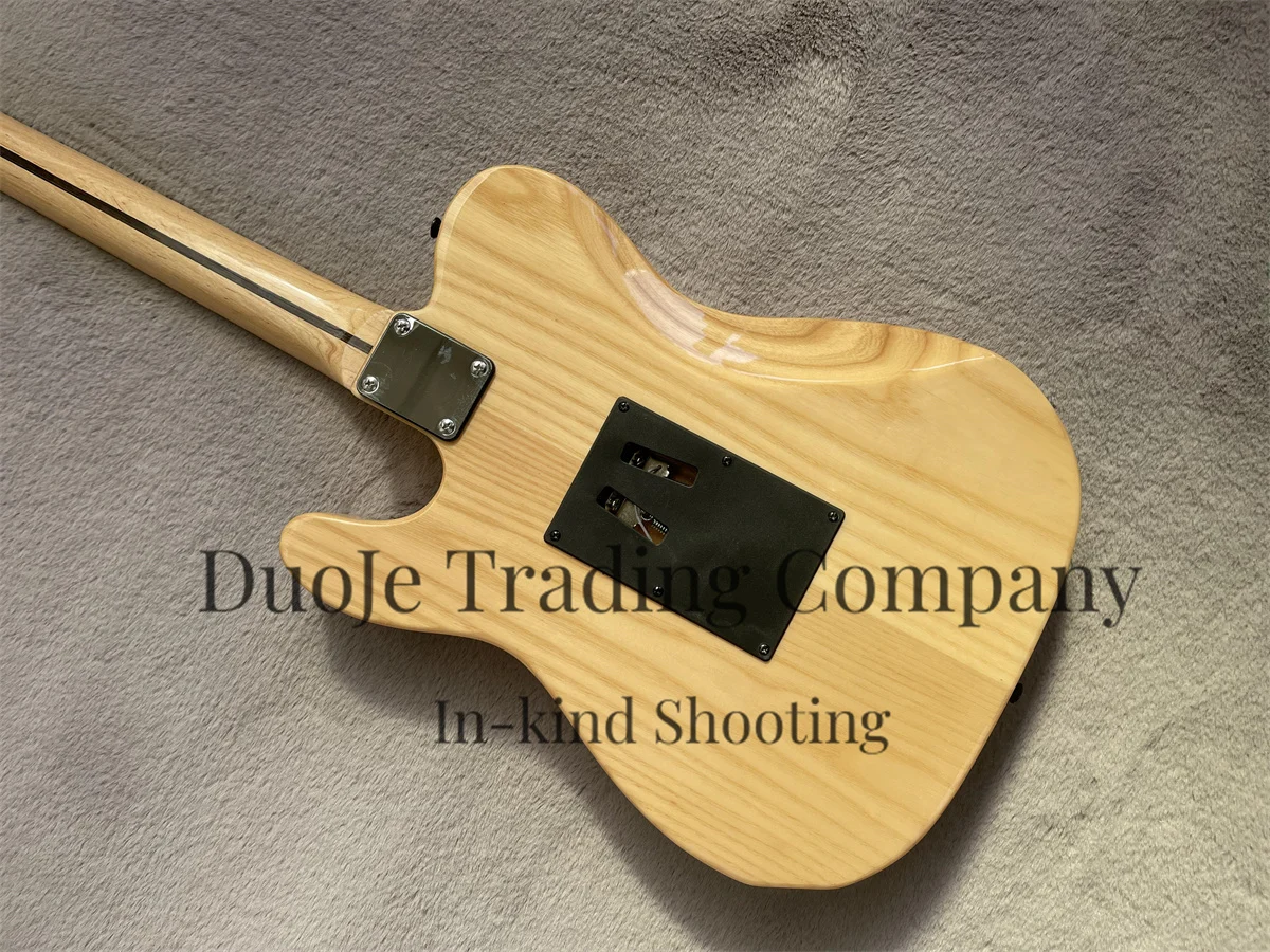 Natural color electric Guitar Tel ASH Wood body tremolo Bridge Maple fingerboard closed pickup Blackboard black tuner factory cu