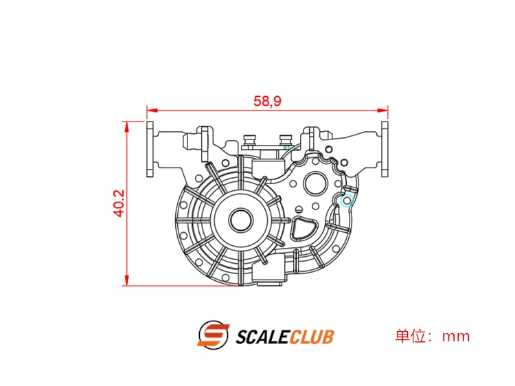 Metall-Verteilergetriebe mit abschließbarem Zentraldifferenzial und Antriebsabschaltung, V/H-Antriebsumschalter für 1/10 1/14 Crawler/Off-Road/Truck Scaleclub – Detail 4
