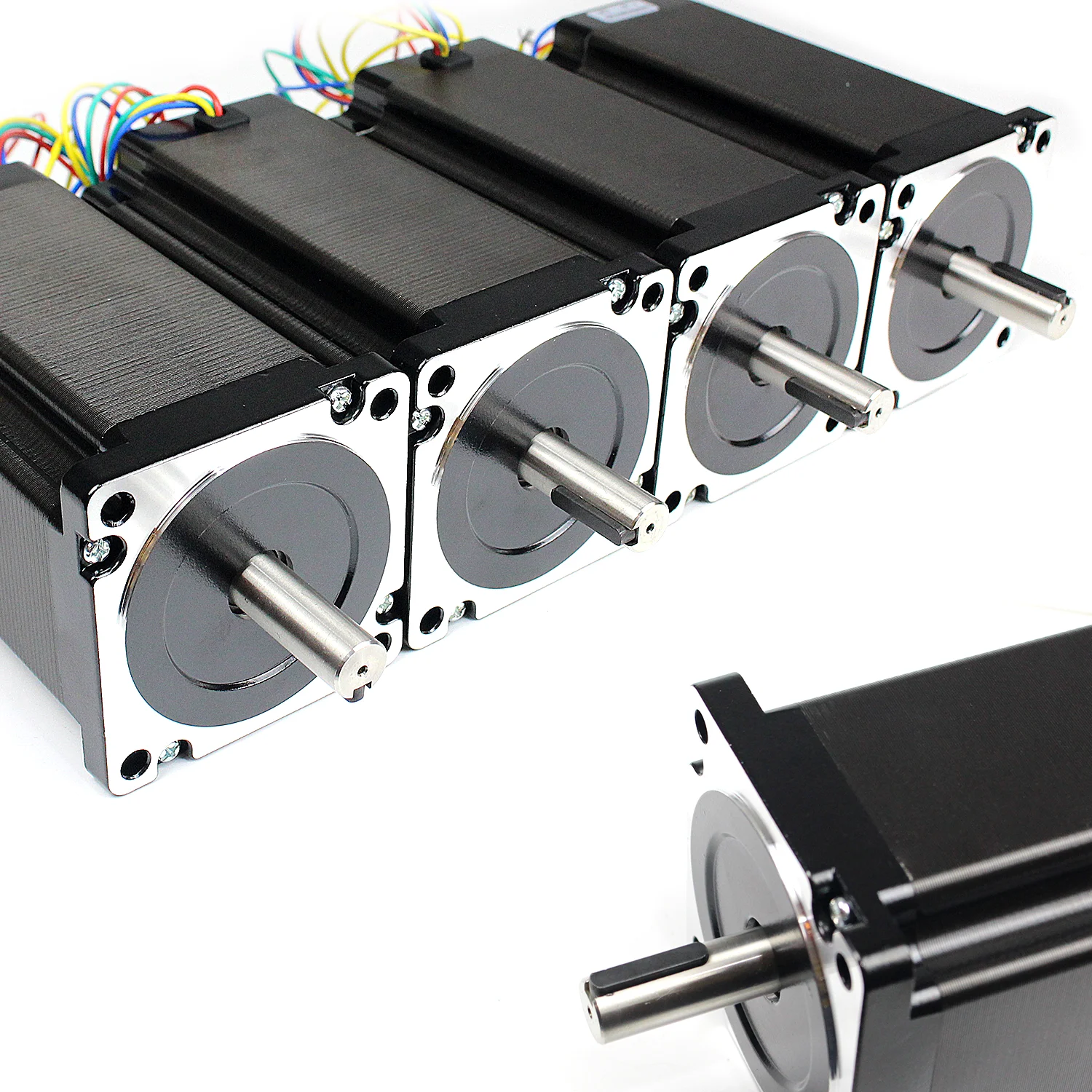 ใEU Shipใ 4Axis CNC controller Kit NEMA34 1600oz-in 12N.m Stepper Motor Dual Shaft & Driver 80VDC 6A &400W 70V Power Supply