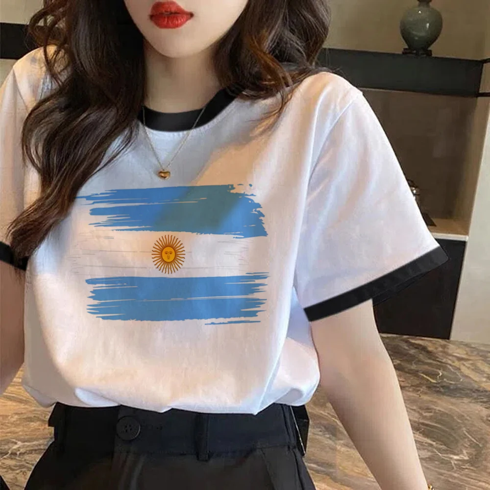 Vintage Argentina Flag T Shirt Women Kawaii 2022 Funny Tshirt Fashion Unisex Tops Aesthetic Clothing Streetwear Graphic Female