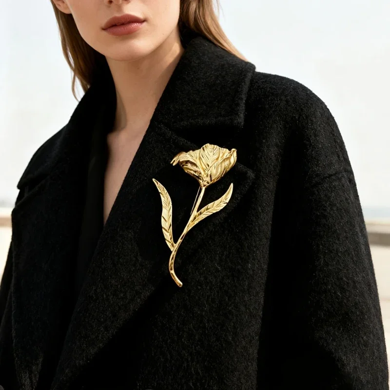 Vintage große Metall-Blatt-Blumenbroschen für Damen, übertriebene modische Anstecknadeln, Schmuck für Partys und besondere Anlässe.