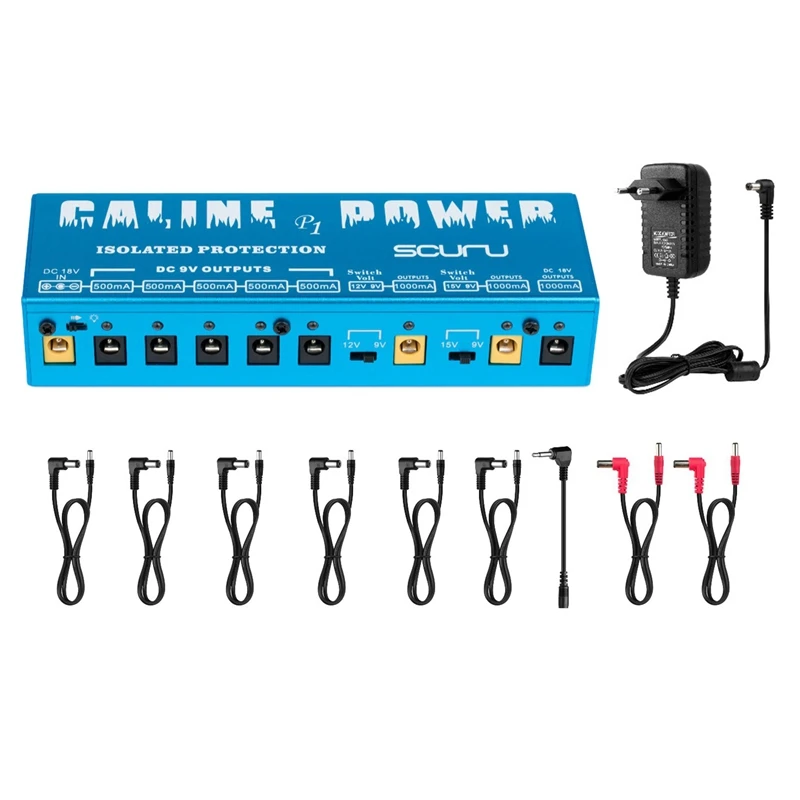 Caline P1 Pedal Power Supply for Guitar Effects Pedal 18V 2A 36W 8 Isolated Outputs Power Supply Guitar Accessories