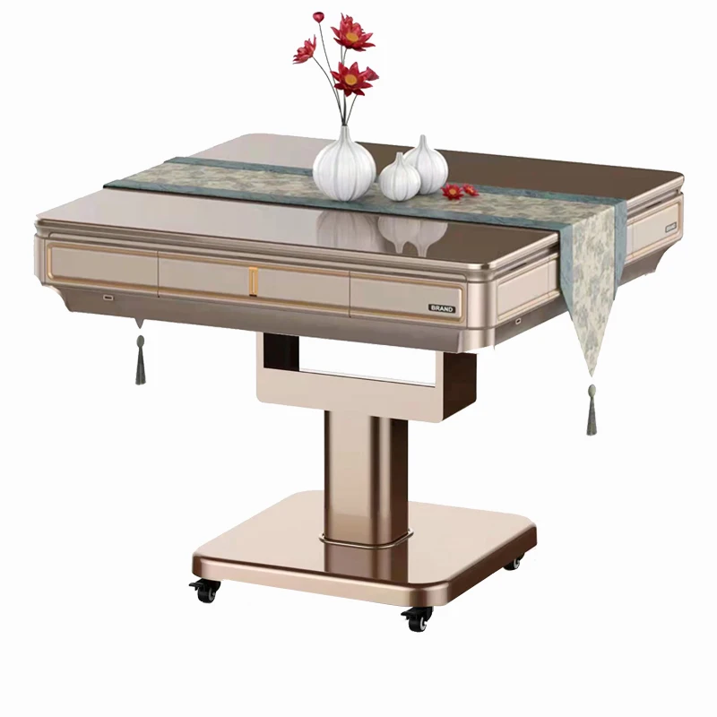 Silent Foldable Automatic Mahjong Table, 2‑in‑1 Electric Integrated Game Dining Table for Home Entertainment