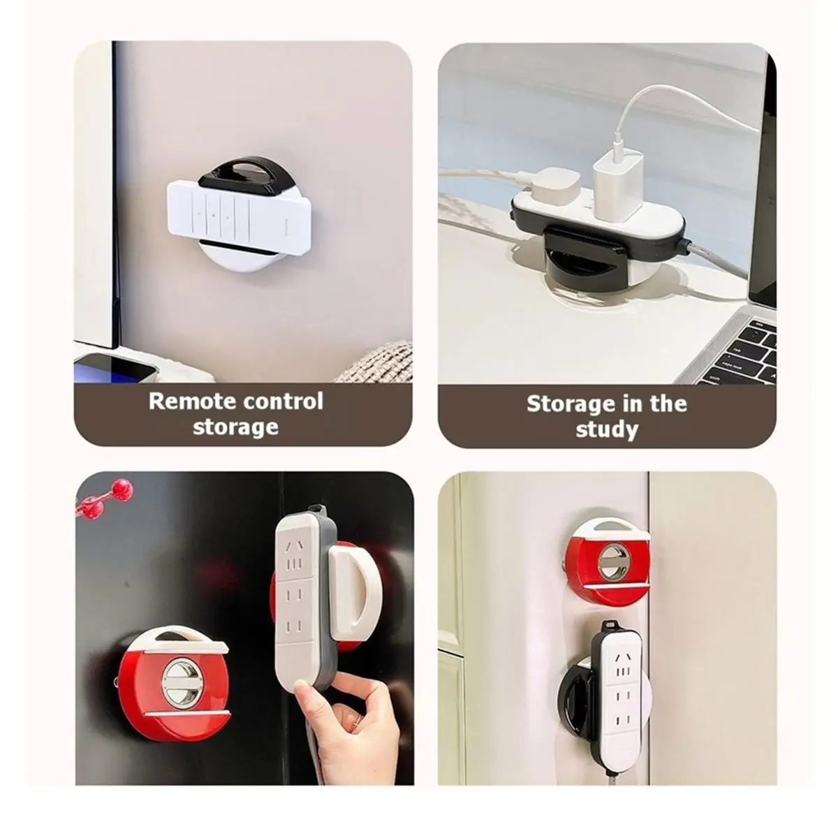 Eco-friendly Socket Organizer Suction Cup No-Drill Rack, Power Strip Holder Under Desk for Home Workplace and Dorm