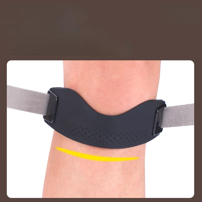 2Pcs Silicone Patellar Tendon Support Strap, Adjustable Pressure Knee Patella Cushion Wrap for Running Fitness Sports