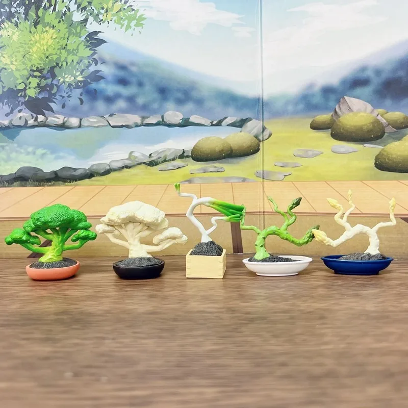 Original Gashapon Kawaii Cute Anime Vegetable Bonsai Asparagus Cauliflower Figure Miniature Items Gachapon Capsule Toys Gift