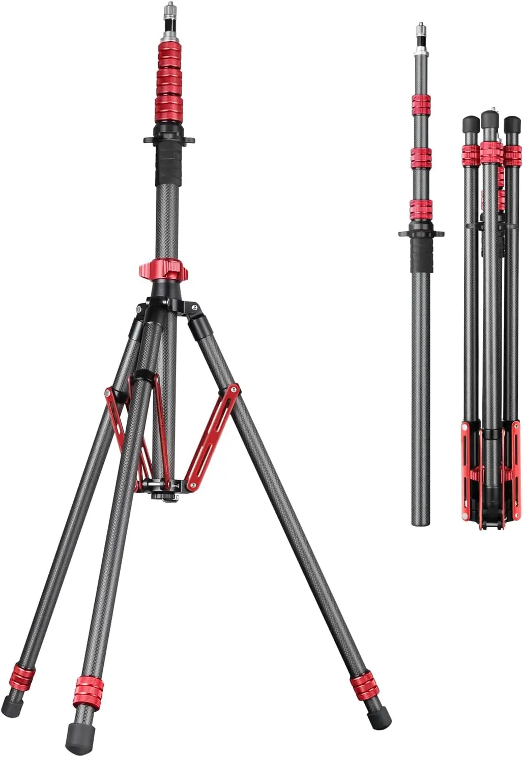 

Light Stand Carbon Fiber, Adjustable Tripod Stand for Photography, 260cm/102inch Studio Sturdy Tripod for Speedlite Fla