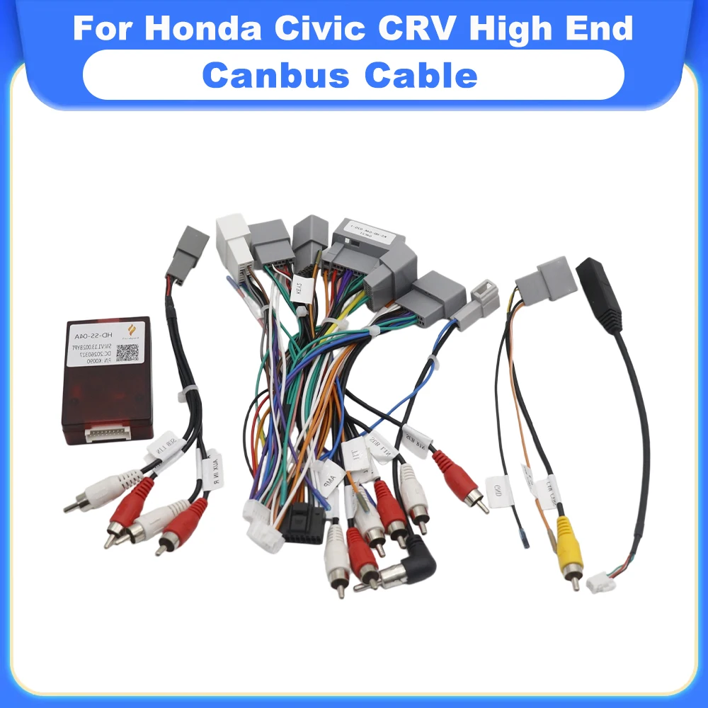 Android Car Stereo Harness Cables Canbus For Honda Civic 2012‑2014 CRV 2012‑2016 High End Radio CD DVD Audio Wiring