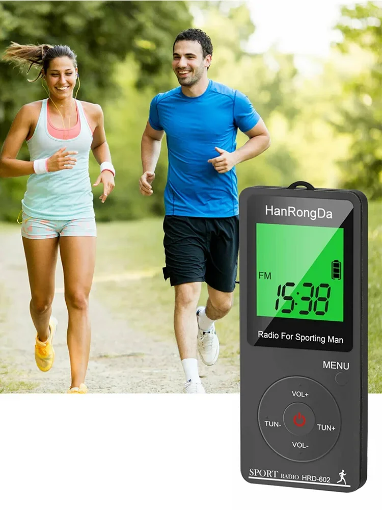 AliExpress NVPONE Mini Pocket Radio with Headphone AM/FM Handheld MP3 Alarm Clock Radio Large Digital Displays For Outdoor Cycling Running Walking