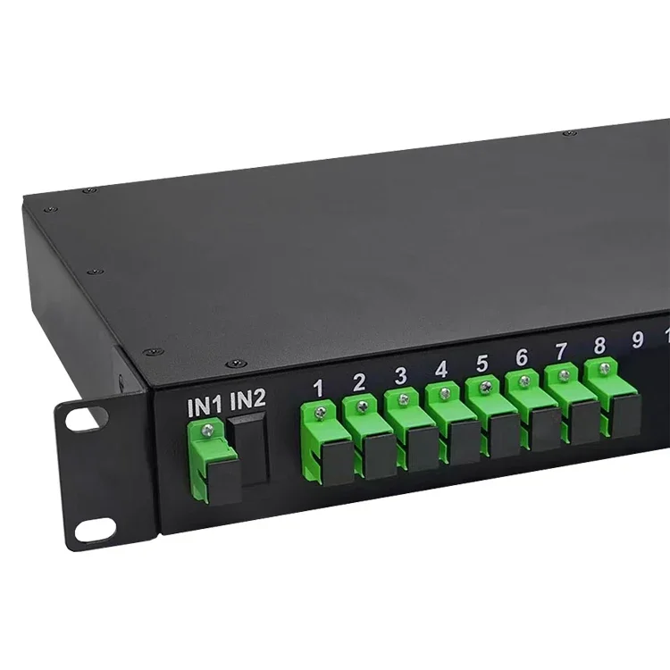 ZISA  FTTH 1U 19 Inches White 1 X 4/8/16/32 SC APC SM Rack Mount Fiber Optic PLC Splitter