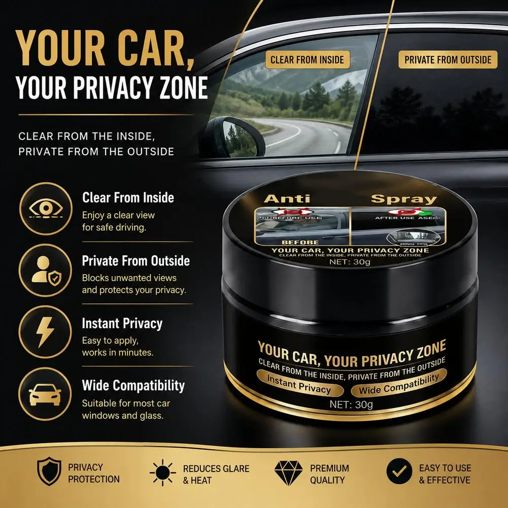 Professional Auto Glass Anti-Peep Cleaning Paste Deep Clean Stain Dust One-Way Privacy Vision All Glass Surfaces Adaptable