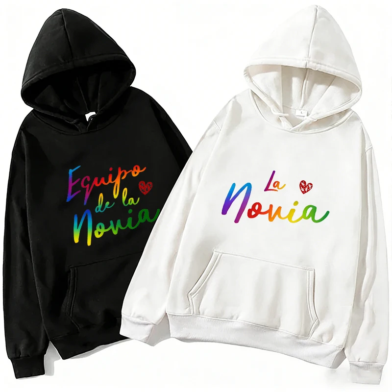 

Одинаковые толстовки для свадебной команды, пуловеры с принтом Team Bride Bridesmaids, уличная одежда для девичника в испанском стиле