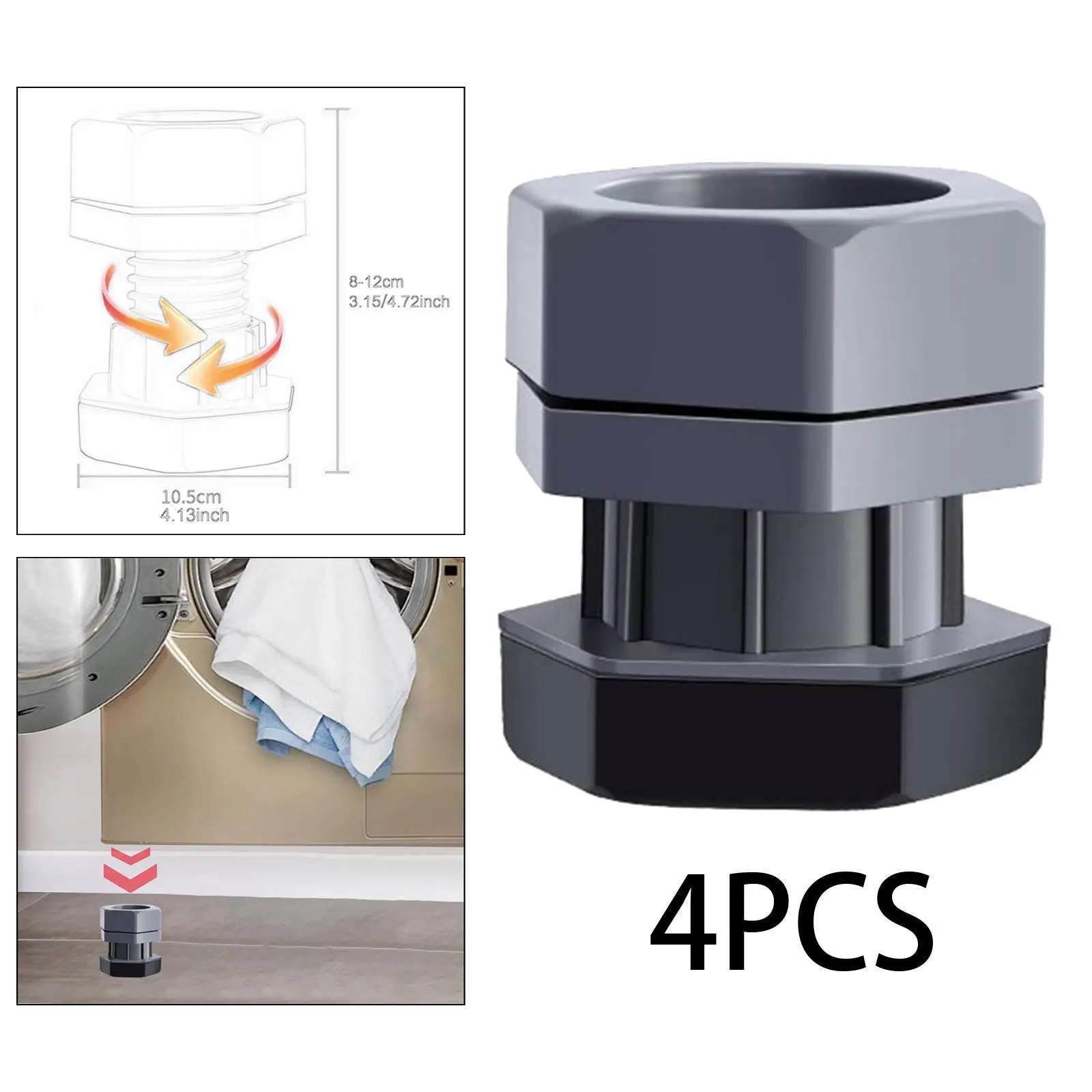 4x антивибрационные подушечки для стиральной машины, стабилизатор против ходьбы, регулируемые по высоте подушечки для ног, подставки для стиральной машины и сушилки