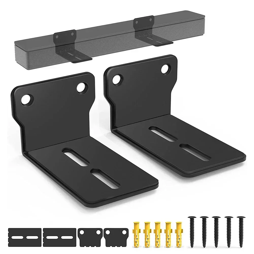 

Sound Bar Wall Mount Brackets Easy Installation Anti-Drop Shelf Speaker Bracket Wall Mount Kit Mounting Brackets