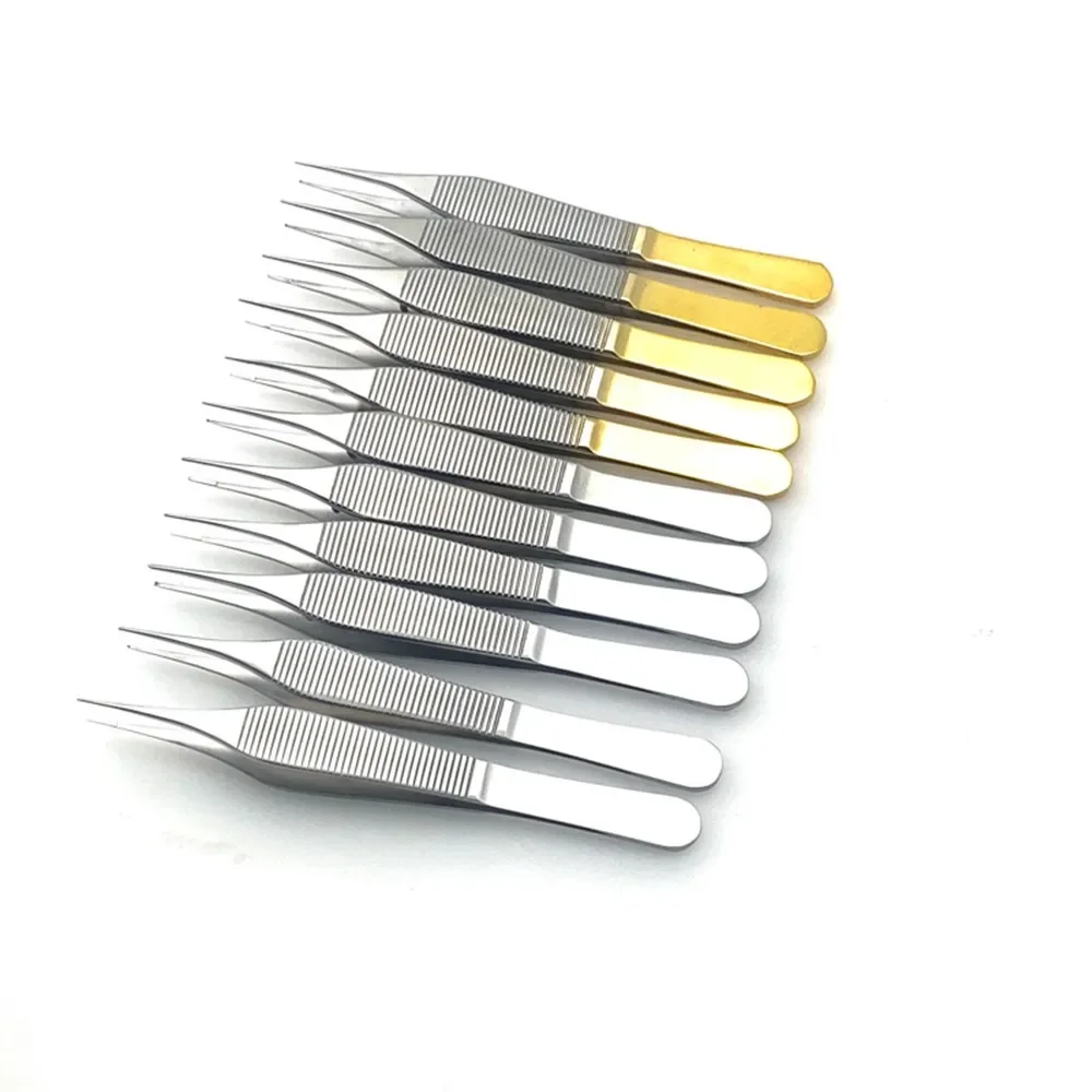 Pinça oftálmica pinça de tecido de aço inoxidável dentes/padrões fórceps instrumentos cirúrgicos 120mm