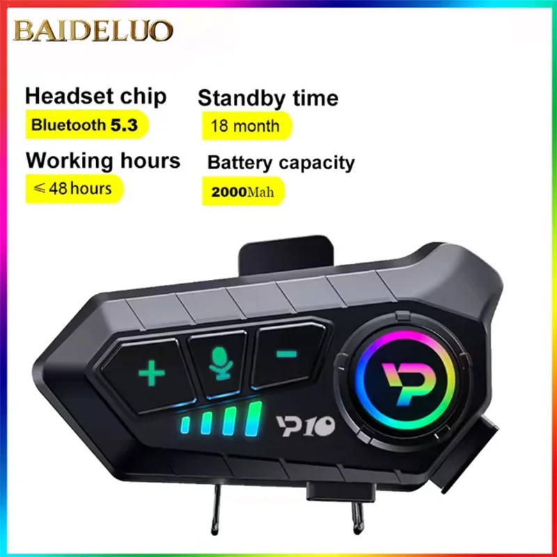 

Motorcycle Helmet Bluetooth Headset Ipx6 Waterproof Noice Reduction Wireless Earphone Super Long Standby Hands Free