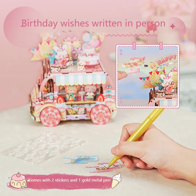 Kit de construction de boîte à musique DIY - Kit de puzzle 3D créatif en bois pour adultes, cadeau d'anniversaire pour filles, cadeau d'anniversaire