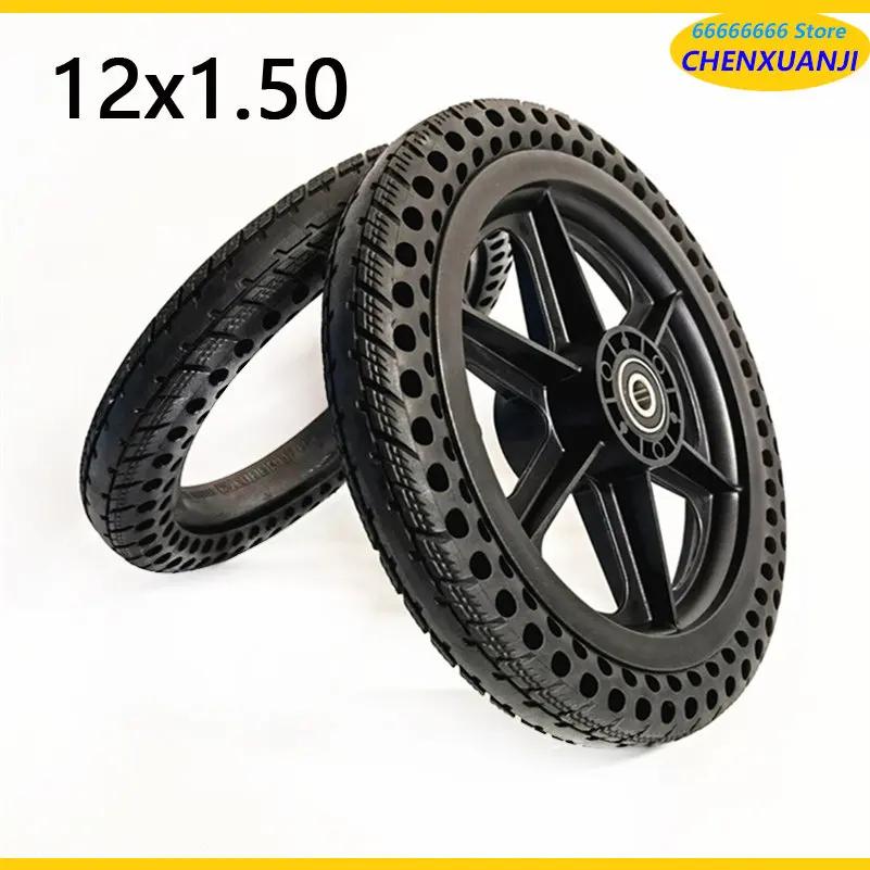 12x1.50 Elderly Scooter Electric Wheelchair Tire Front Wheel 12*1.50 Honeycomb Solid Tire Assembly12 Inch