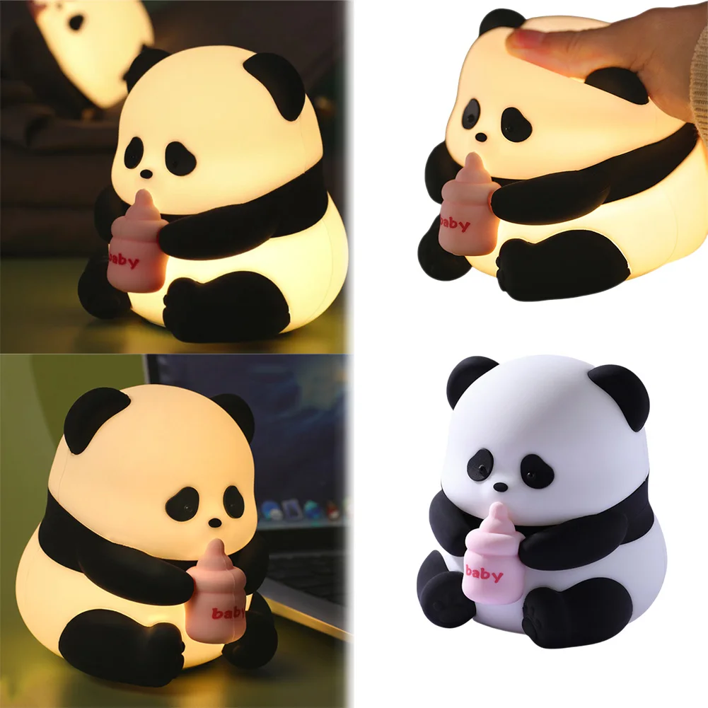 Cute Panda Night Light 3 Level Dimmable Night Lamp Rechargeable Nursery Night Light Gifts Stuff for Boys Girls Baby Children