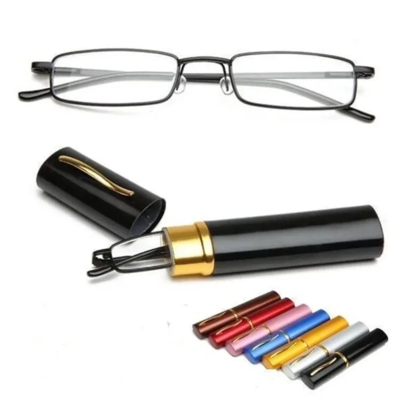 Reading Glasses Unisex Ultralight Portable Mini Hyperopia Eyeglasses Metal Presbyopia Diopters Plus with box Eyewear +1.0+4.0
