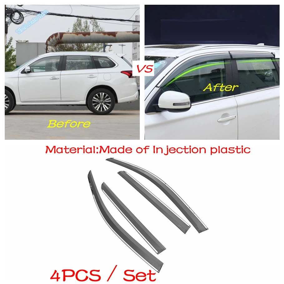 New Style Window Visors Awnings Wind Rain Sun Smoke Deflector Visor Guard Vent For Mitsubishi Outlander 2013 - 2021 Accessories