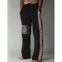Vintage Ethnic Style Men's Trousers Summer Pants Beach Pants Drawstring Elastic Waist 3D Geometric Prints Graphic Casual Pants