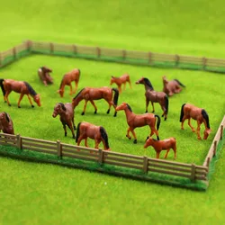 6pcs/lot Ho Scale 1:87 Miniature Horses Model Farm Animals Toys DIY Model Making for Diorama Random Poses