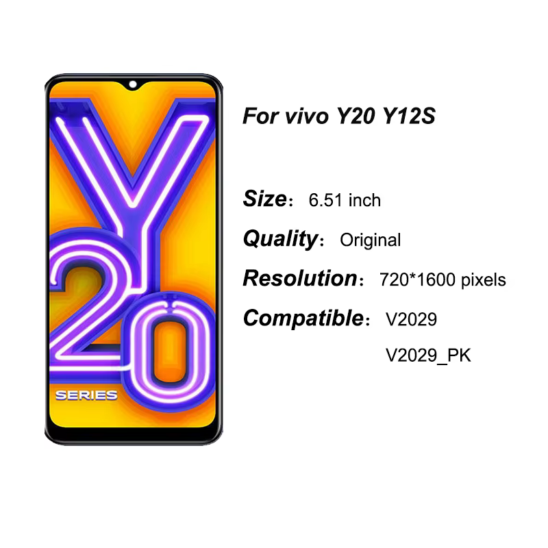 Original Vivo Y20/Y12S Lcd Screen - Touch Digitizer Replacement