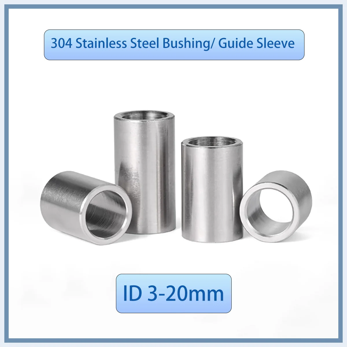 

ID 10-20 304 Stainless Steel Hollow Liner Bearing Wear-Resistant Spacer Metal Steel Ring Guide Sleeve