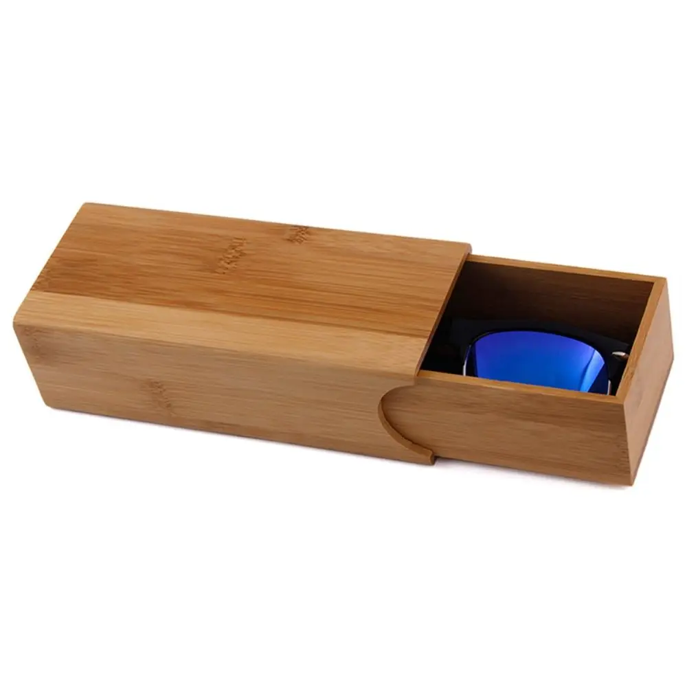 Pressure-resistant Bamboo Glasses Box New Wooden Square Sunglasses Case Without Glasses Sunglasses Box Men