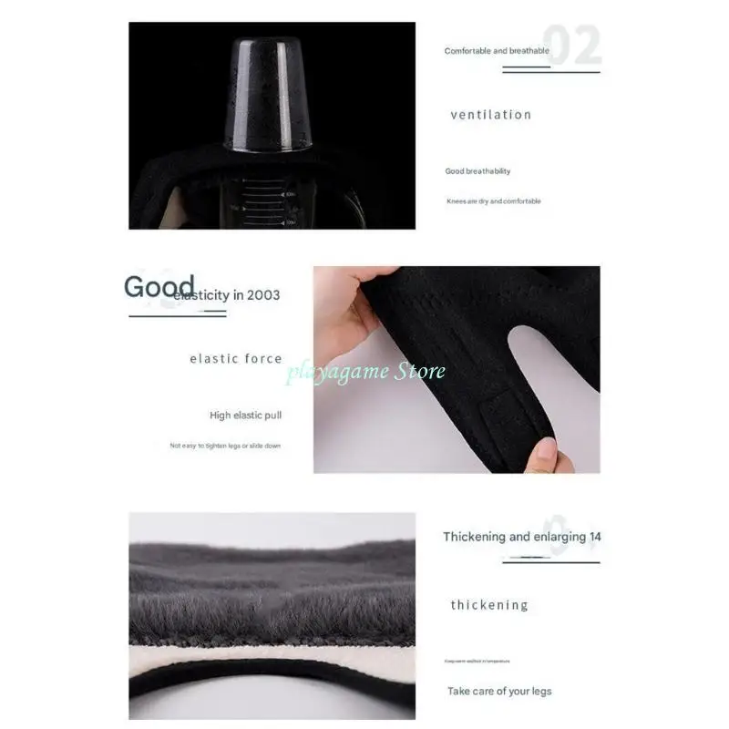 Y88A واقيات للركبة مبطنة بالصوف، حماية حرارية ضد الرياح لعشاق الرياضة