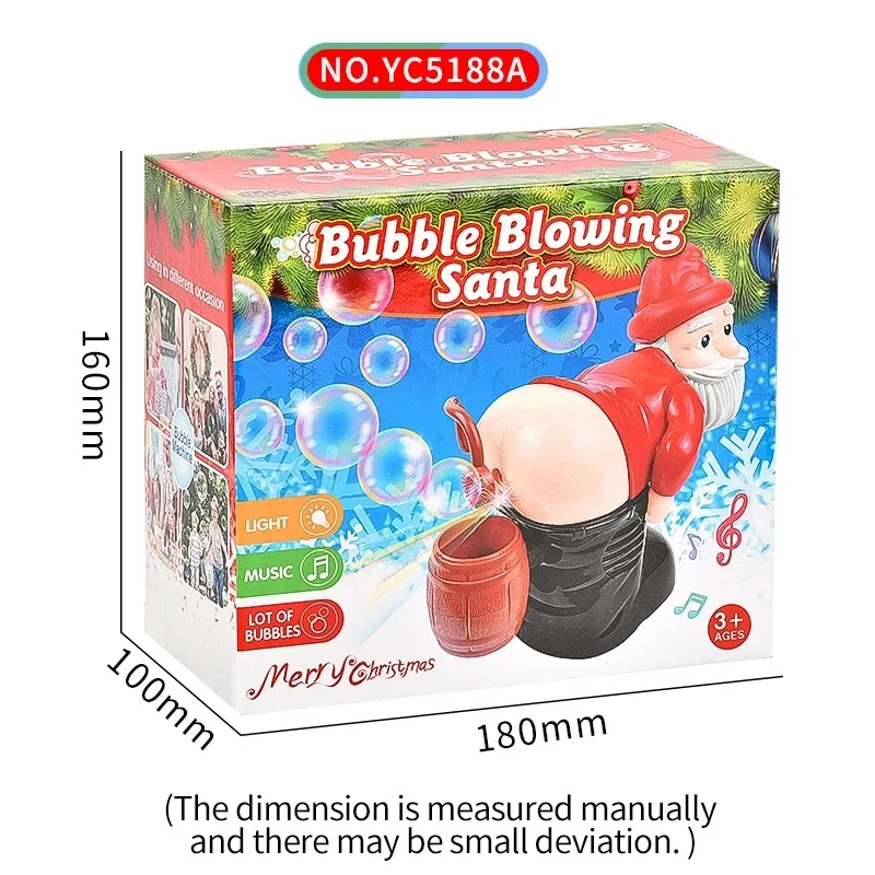 Nuovo Natale Divertente Giocattolo per Bolle Macchina per Bolle di Babbo Natale Elettrico Soffiatore per Bolle di Babbo Natale con Luci Musicali Natale per Bambini