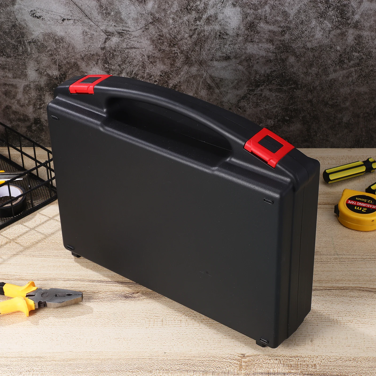 صندوق أدوات محمول، حافظة صلبة، صندوق أدوات بلاستيكي مع مشبك مقبض، منظم تخزين الأدوات متعدد الأغراض، سعة كبيرة #4
