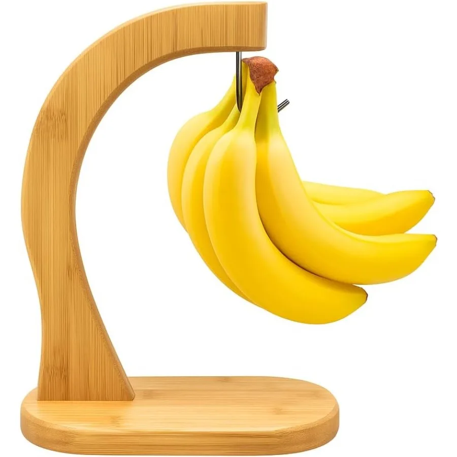 

Bamboo Ba Hanger Stand Wooden Countertop Ba Hook Holder for Kitchen Storage Display