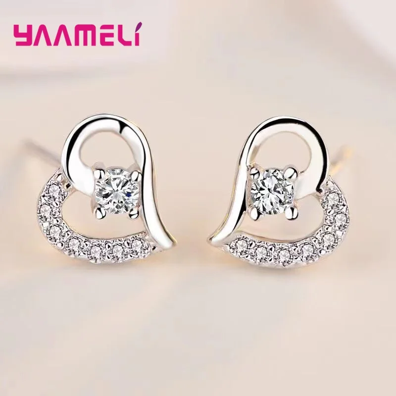 43 Models 925 Sterling Silver Jewelry Sets for Women Wedding Engagement Shiny Cubic Zircon Heart Charms Necklace Earrings