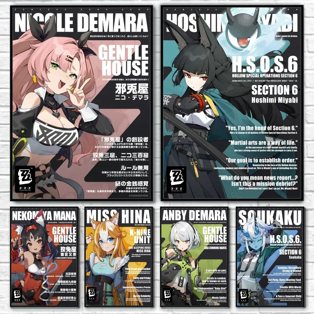 

Zenless Zone Kawaii Girl Cute Game Poster Sticky Wall Art Printing Waterproof Home Living Bed Room Bar Hallway Aesthetic Decor